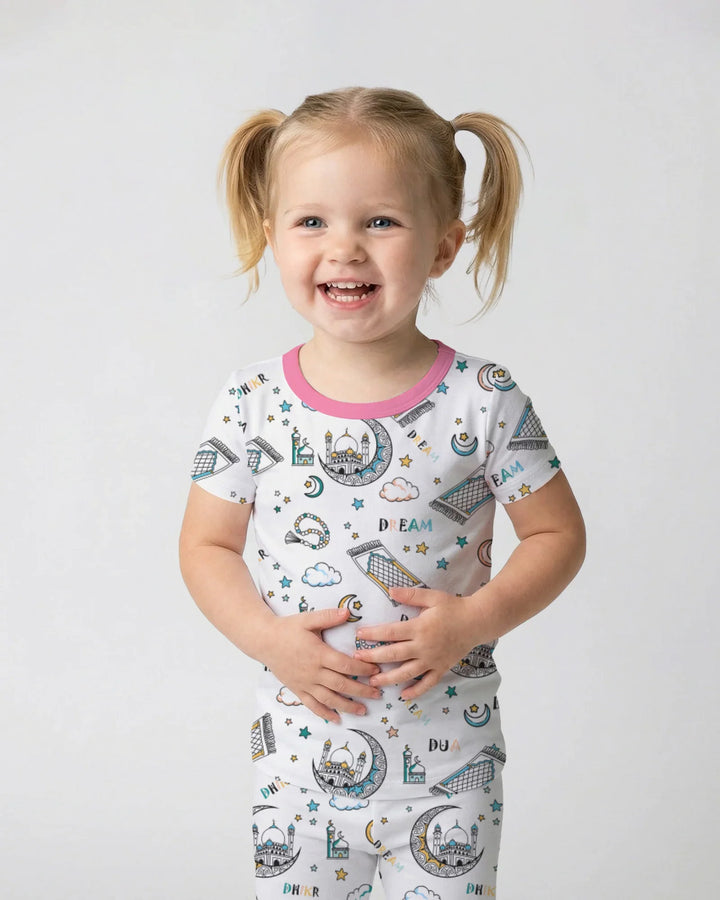 Dua, Dhikr, Dream Matching Family Two Piece Short Sleeve Pajama Set
