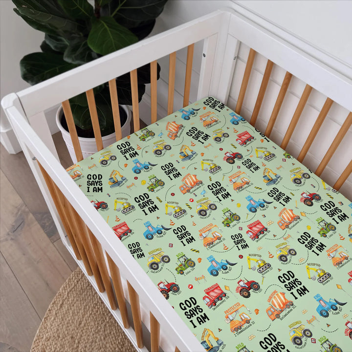 God Says I Am Fitted Crib Sheet