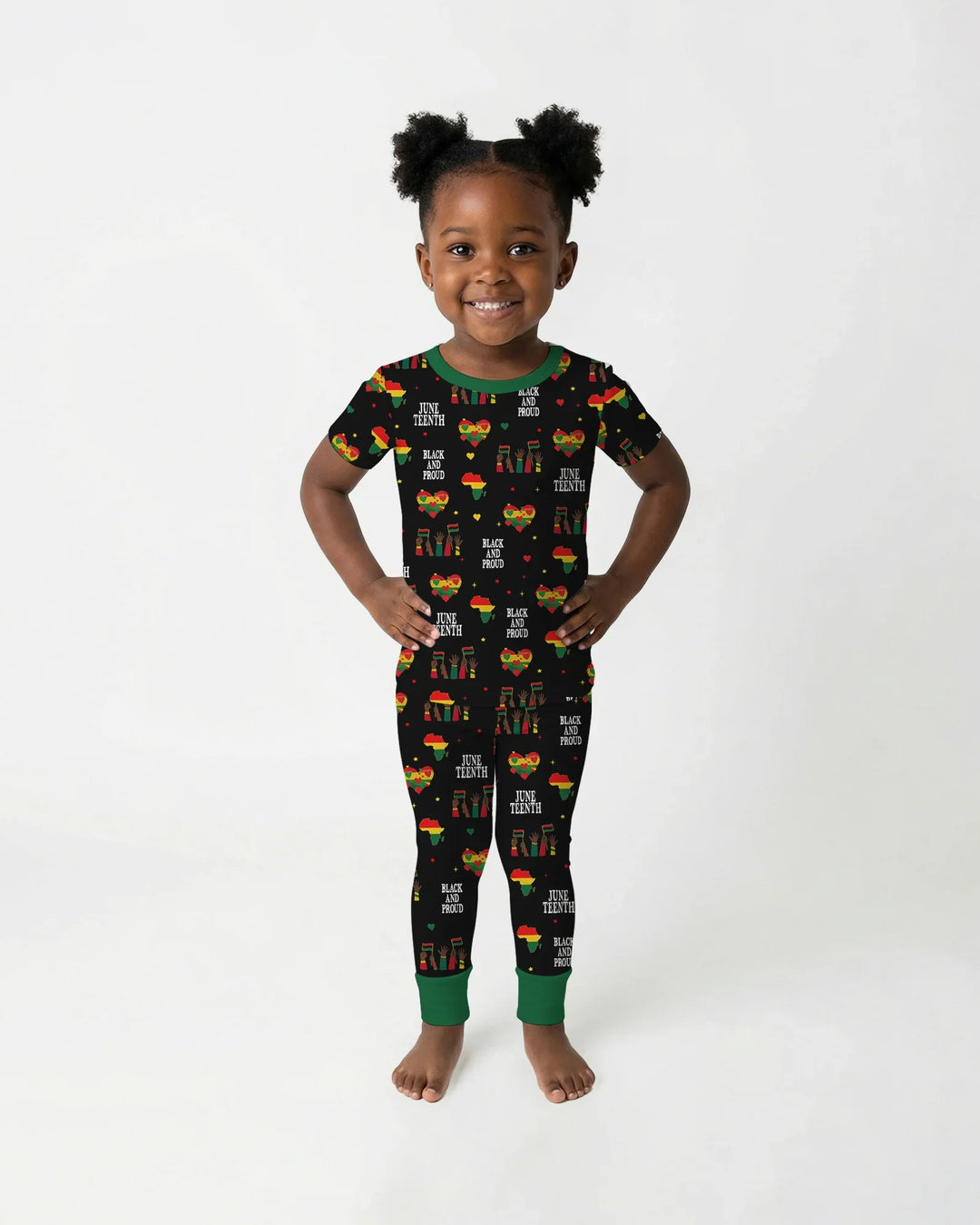 Juneteenth Black and Proud Bamboo Two Piece Short Sleeve Pajama Set
