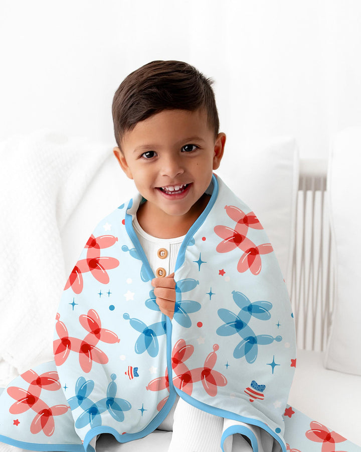 American Balloon Dog Party Bamboo Blanket