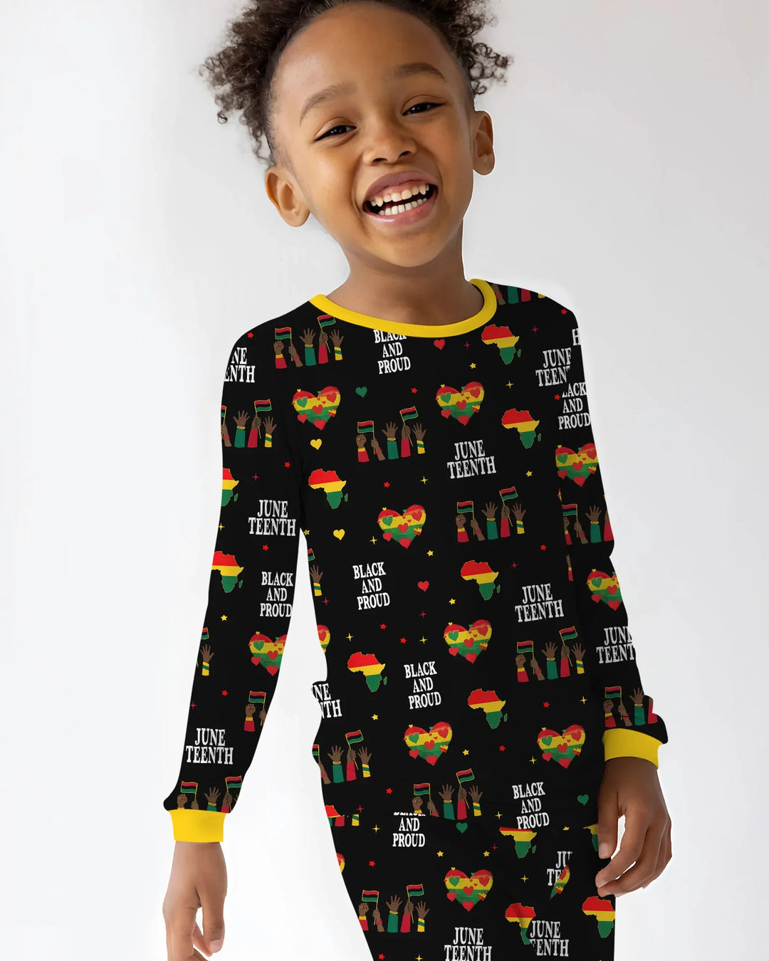 Juneteenth Black and Proud Bamboo Two Piece Long Sleeve Pajama Set