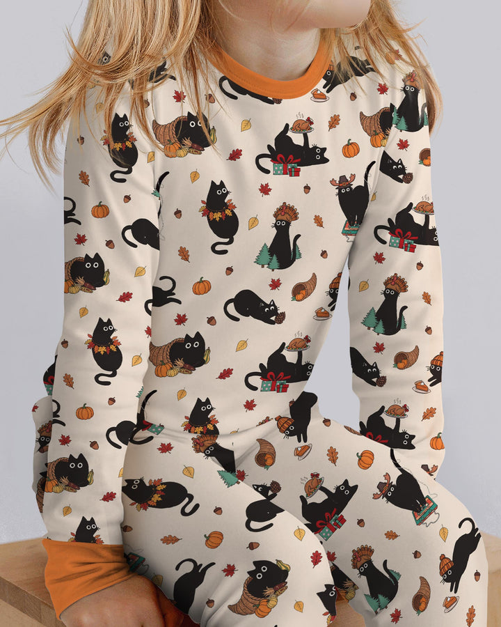 Black Cat Cozy Season Bamboo Two Piece Long Sleeve Pajama Set
