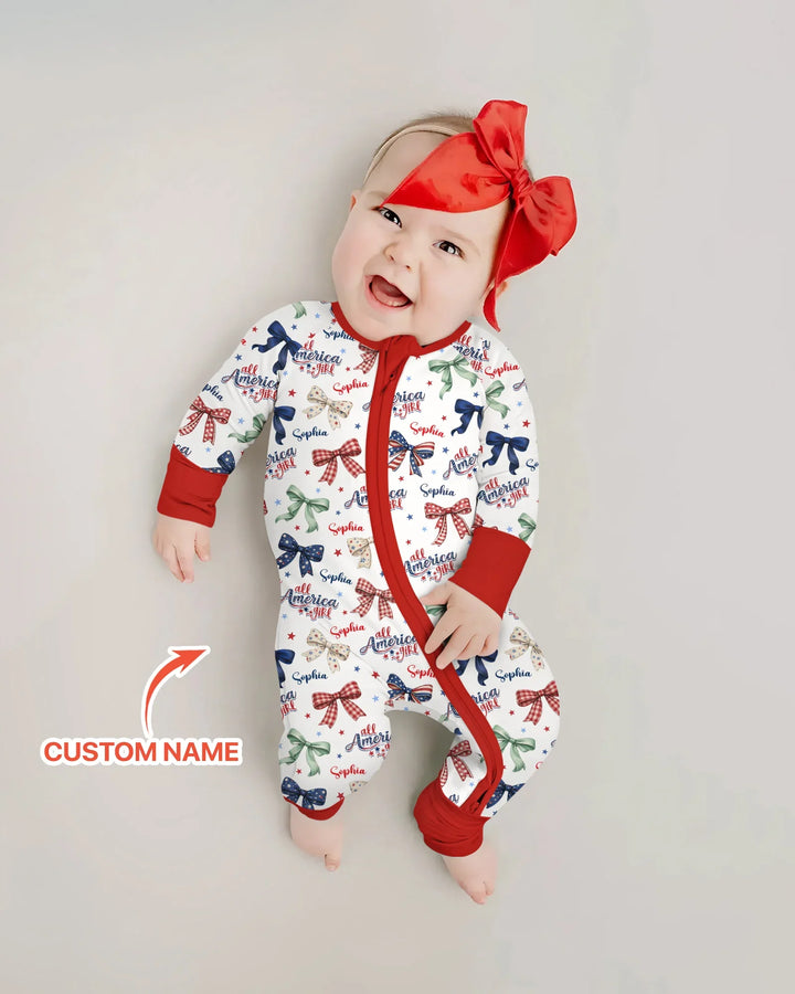 Custom Name All American Girl Bamboo Convertible Zippy