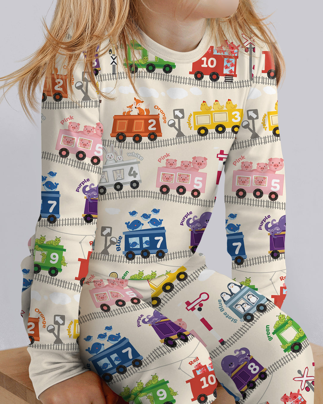 Color Train Bamboo Two Piece Long Sleeve Pajama Set