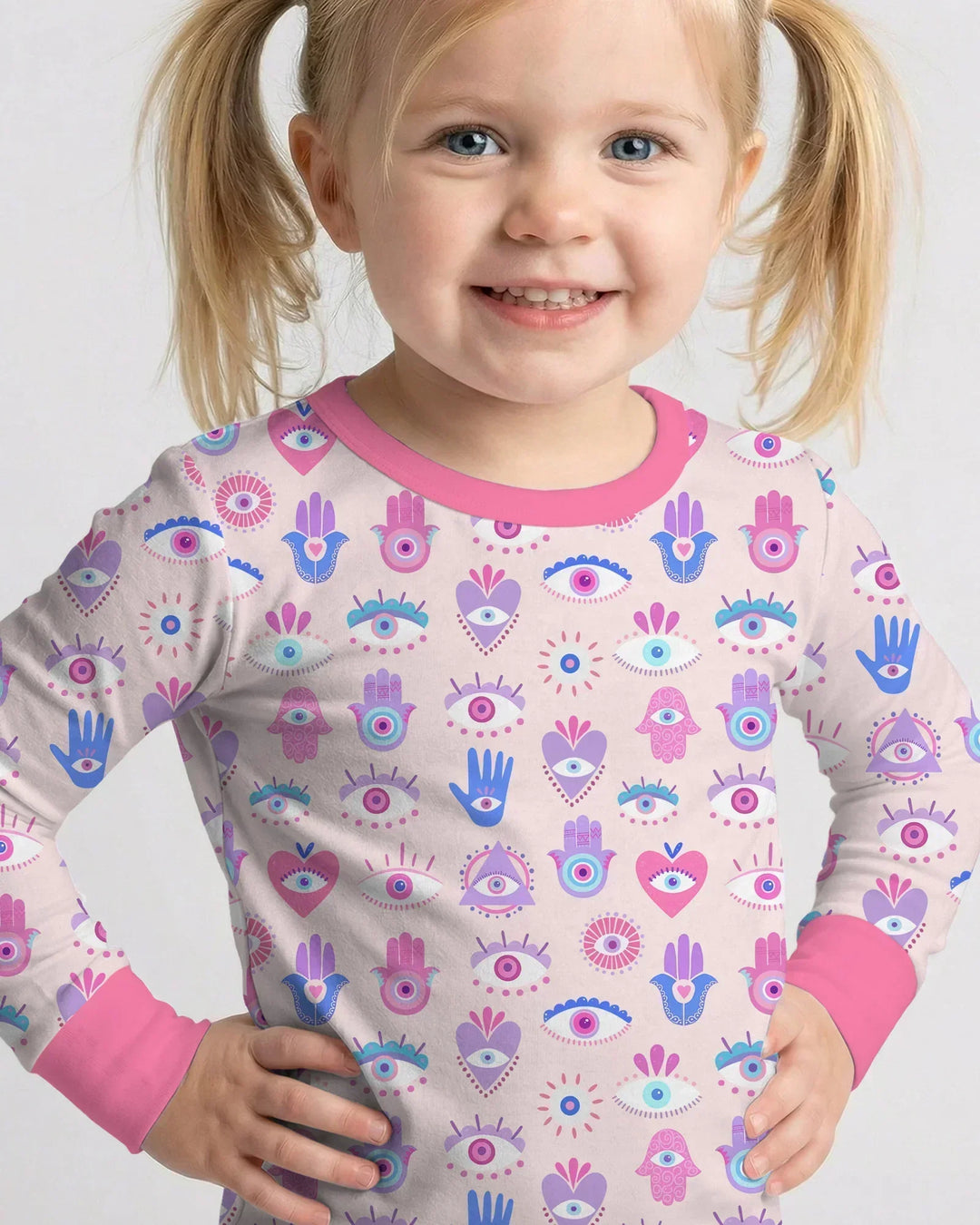 Zweiteiliges Langarm-Pyjama-Set mit Sommerfrüchten