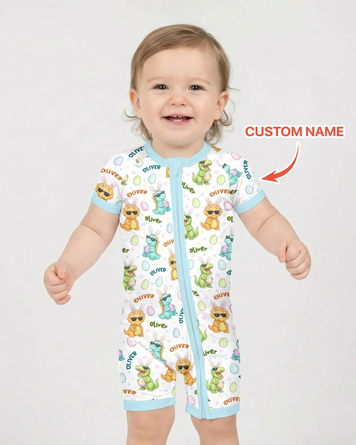 Custom Name Dinosaur on the Hunt Shorty Zippy