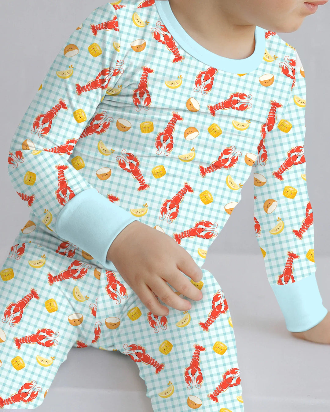 Preppy Crawfish Season Bamboo Two Piece Long Sleeve Pajama Set
