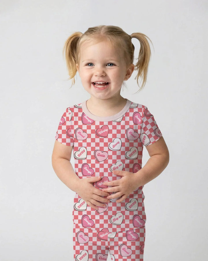 Valentine in Hearts Two Piece Short Sleeve Pajama Set