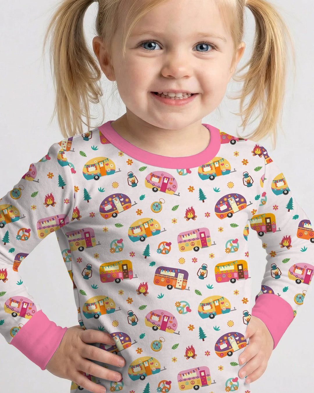Happy Little Camper Bamboo Two Piece Long Sleeve Pajama Set