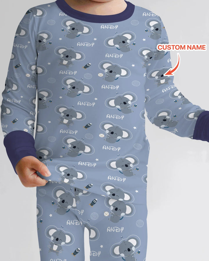 Zweiteiliges Langarm-Pyjama-Set mit Sommerfrüchten