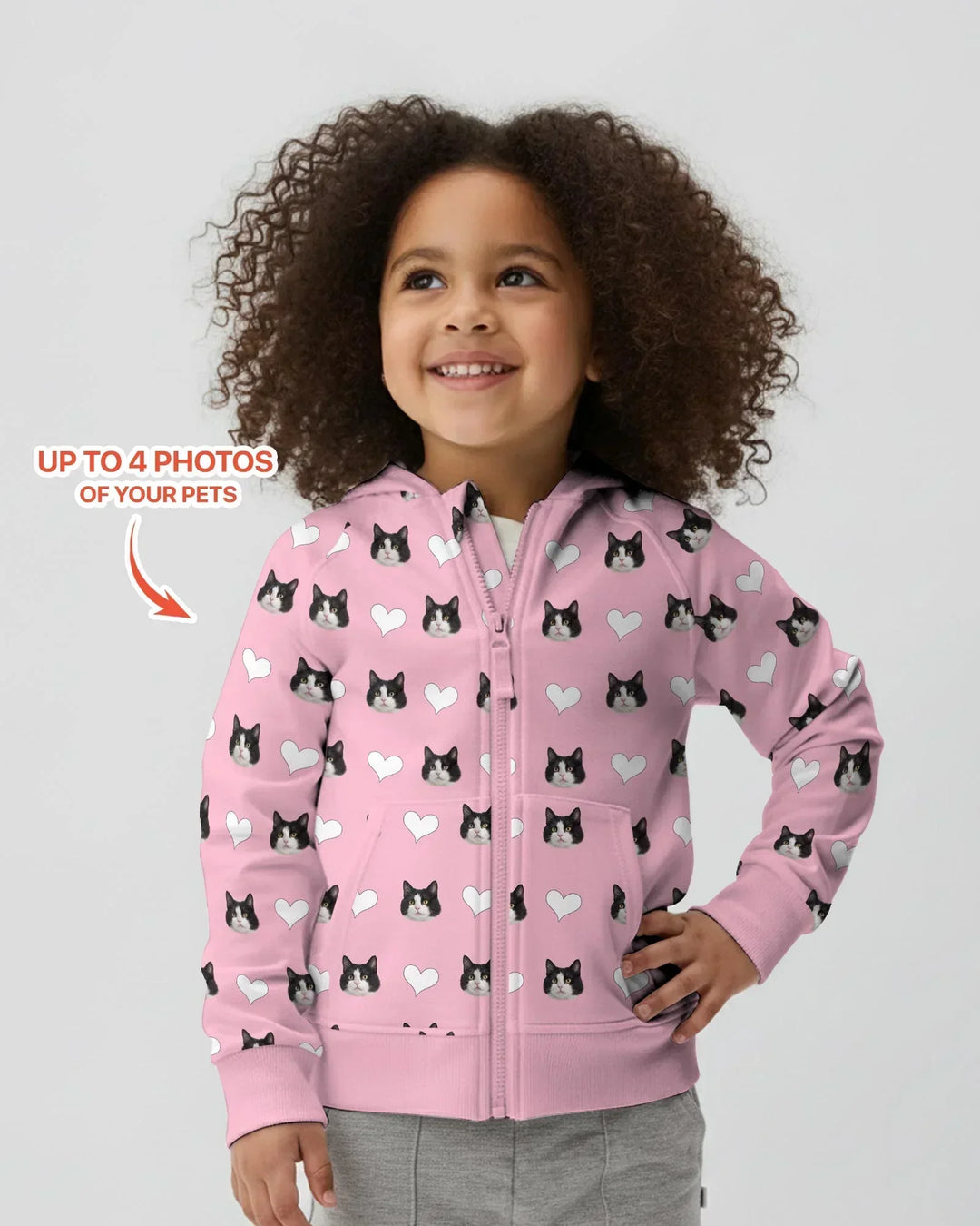 Custom Name and Pet Photos Zip Hoodie