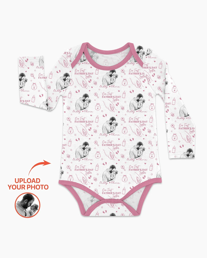 Gerippte Babykleidung mit individuellem Foto - Weich &amp; Skizzenhaft