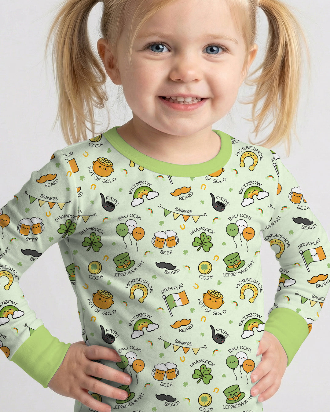 Zweiteiliges Langarm-Pyjama-Set mit Sommerfrüchten