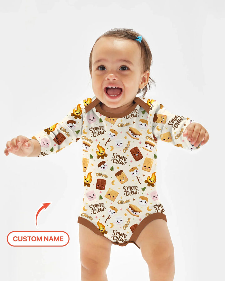 Custom Name Kawaii S'more Crew Family Matching Bamboo Bodysuit