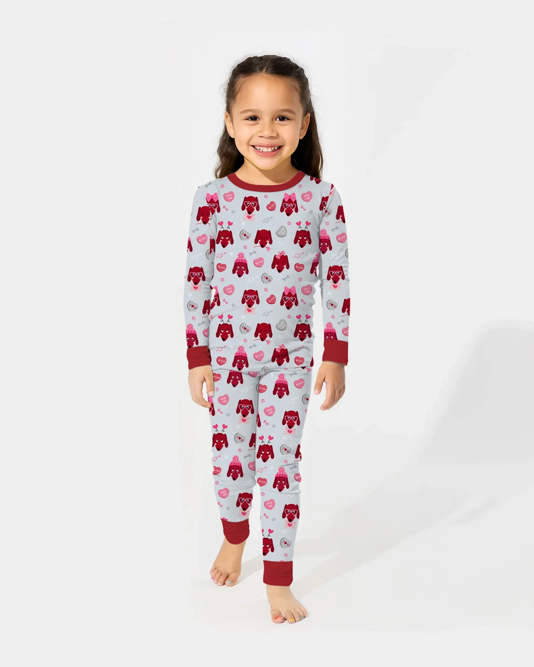 Dachshund Is My Valentine Two Piece Long Sleeve Pajama Set