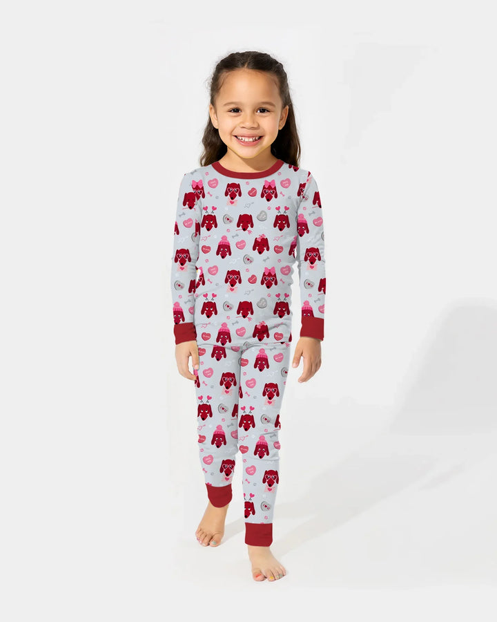 Dachshund Is My Valentine Two Piece Long Sleeve Pajama Set