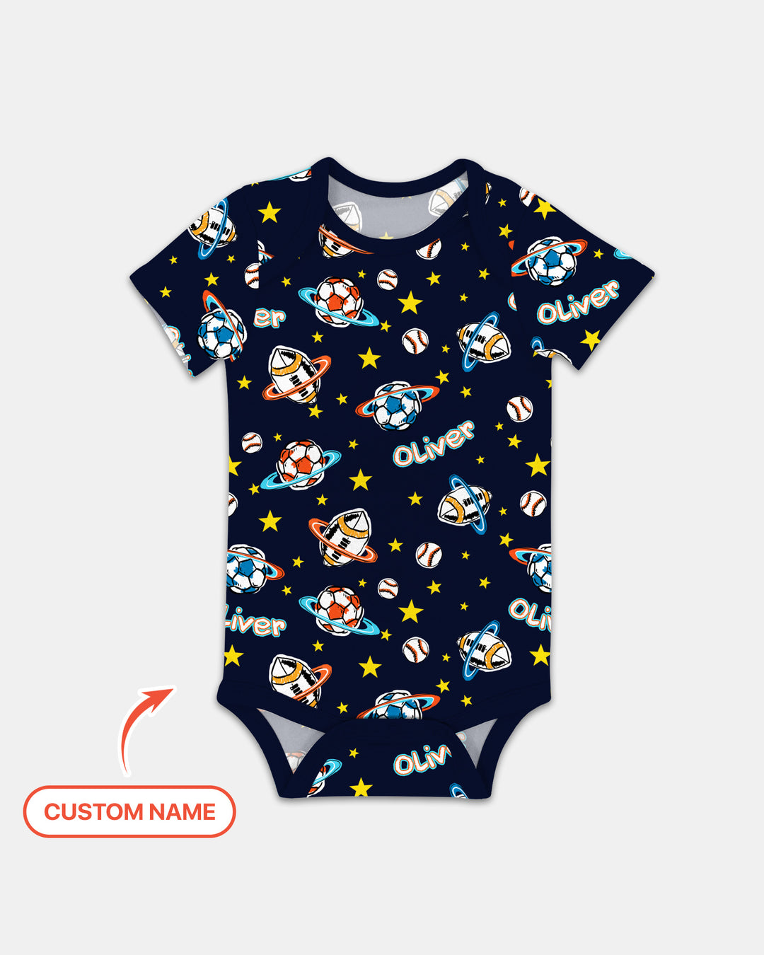 Custom Name Space Sport Bamboo Bodysuit