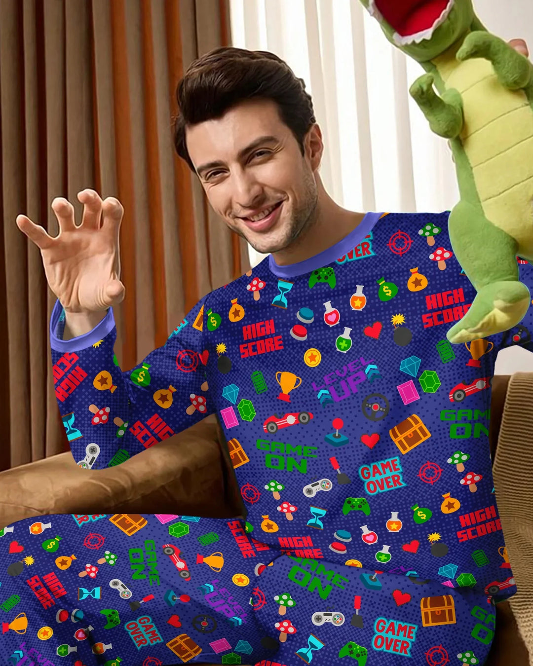 Gamer Mode On Family Matching Bamboo Men's Pajama Set