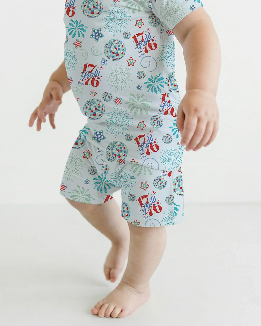 Land Of Free Family Matching Bamboo Two Piece Short Sleeve Shorts Pajama Set
