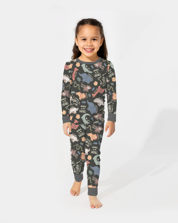 Funny African Animals Two Piece Long Sleeve Pajama Set