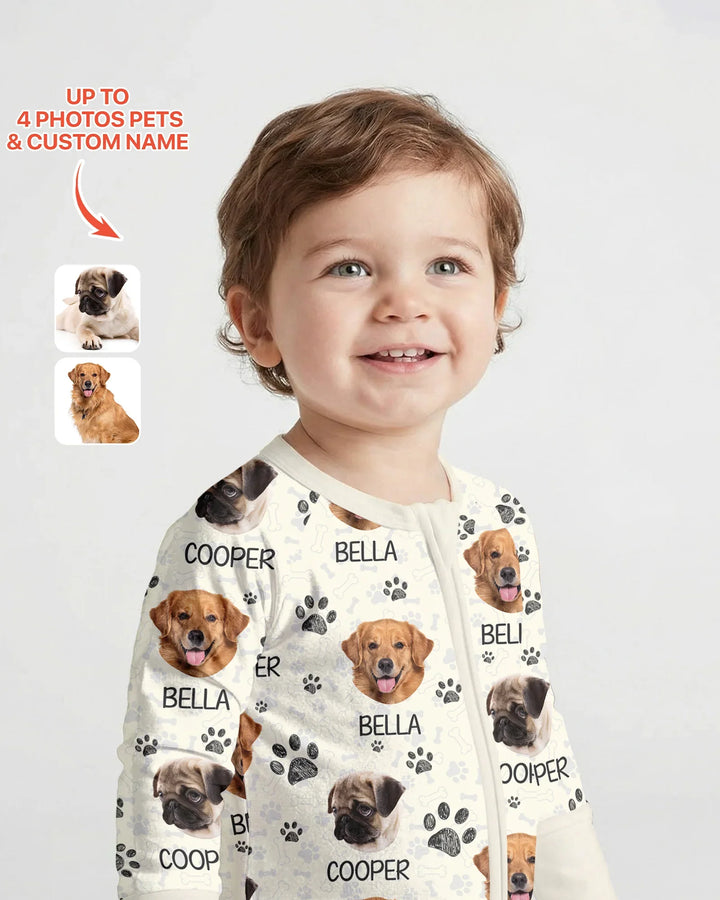 Custom Dog Photo With Paw Bamboo Convertible Zippy