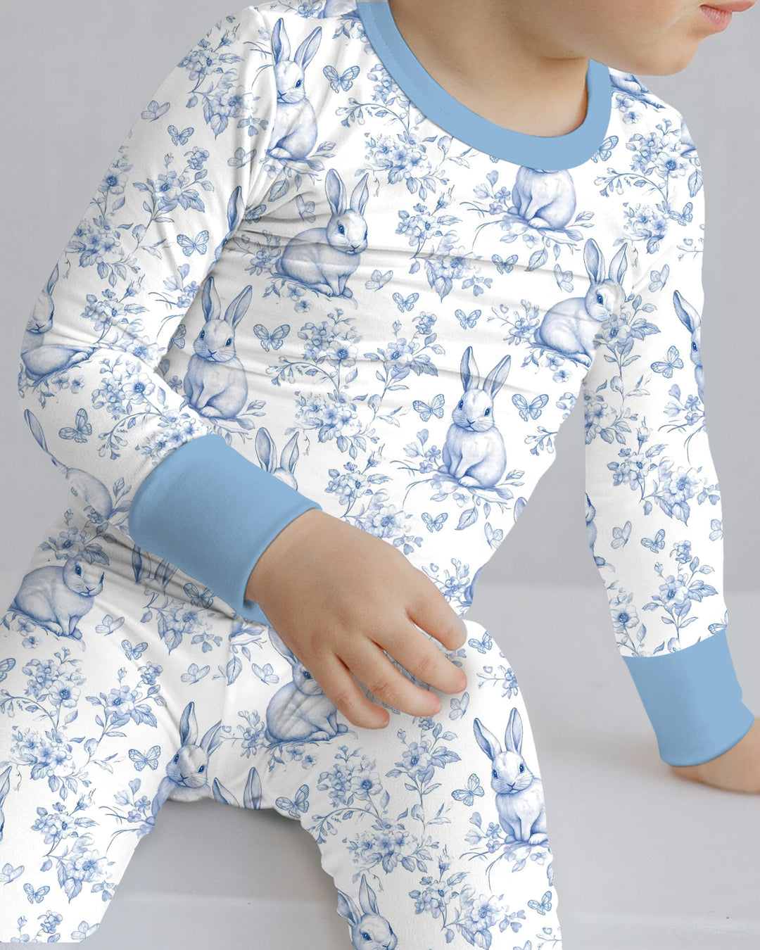 Easter Chinoiserie Toile de Jouy Two Piece Long Sleeve Pajama Set