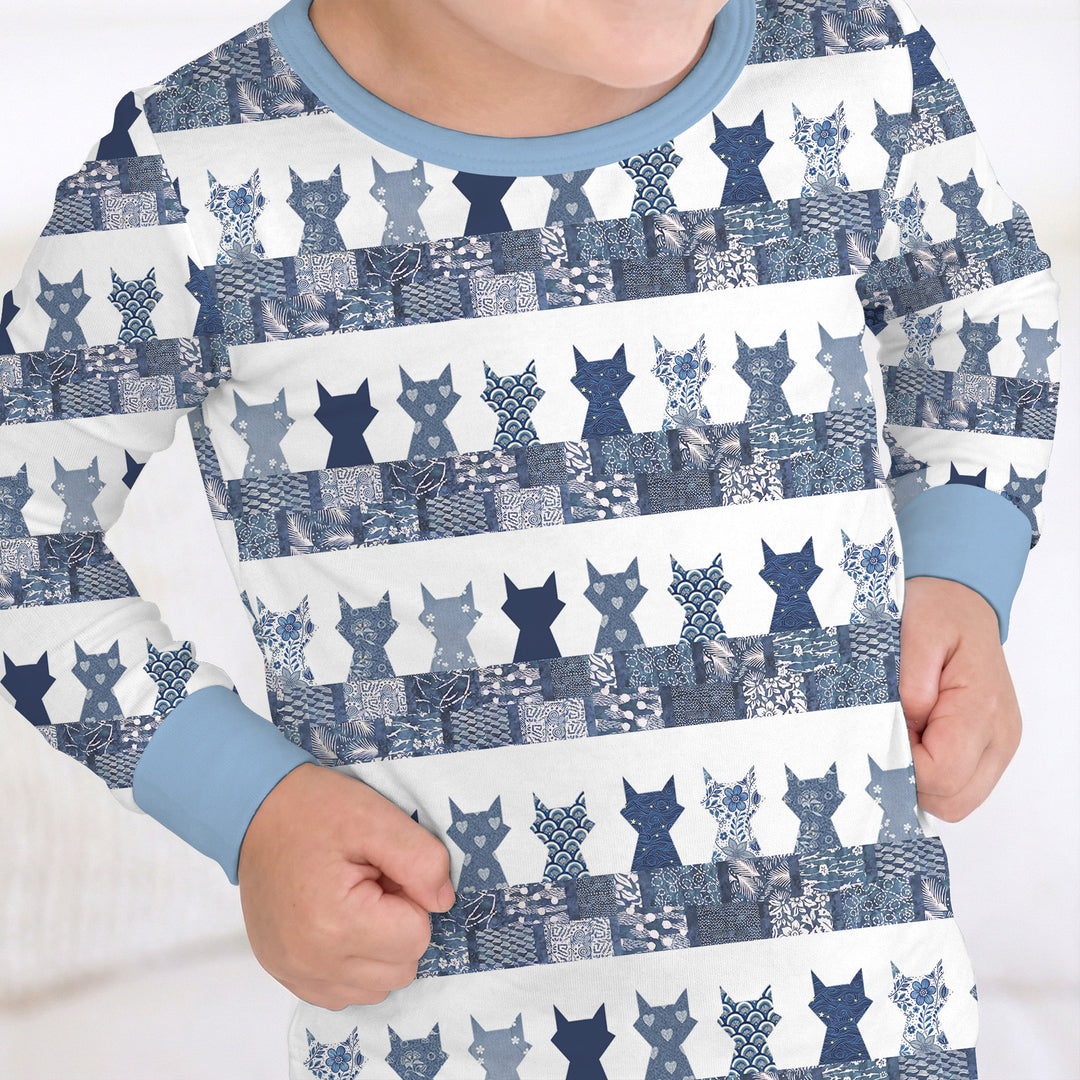 Midnight Feline Two Piece Long Sleeve Pajama Set