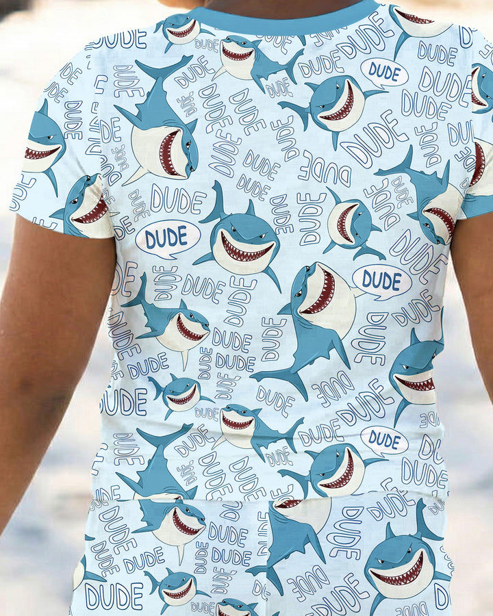 Conjunto de pijama de dos piezas de manga corta de bambú