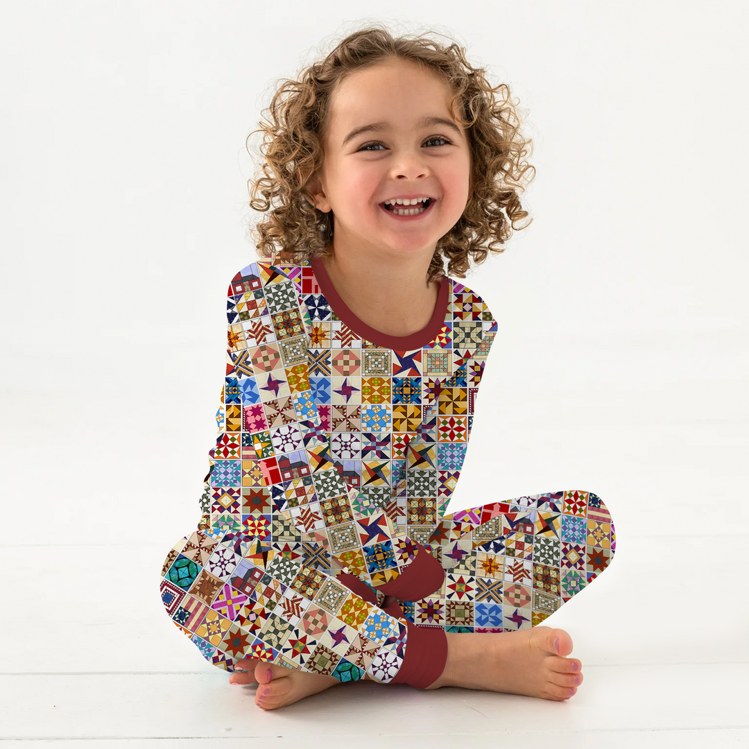 Heritage Quilt Two Piece Long Sleeve Pajama Set