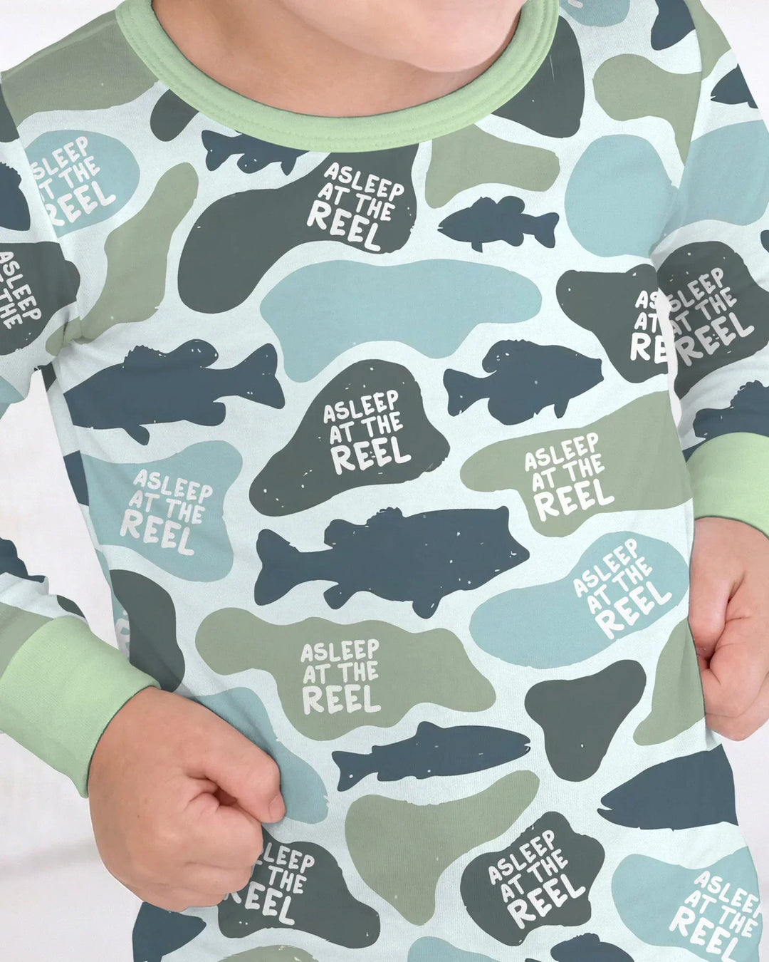 Asleep At The Reel Matching Daddy & Me Two Piece Long Sleeve Pajama Set