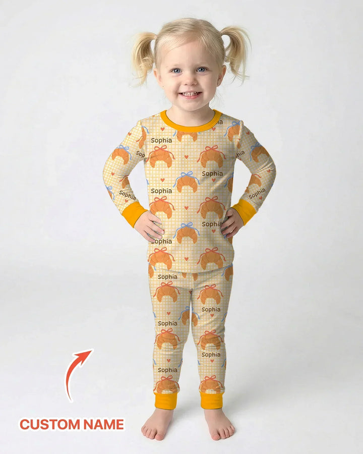 Breakfast Love Family Matching Two Piece Long Sleeve Pajama Set
