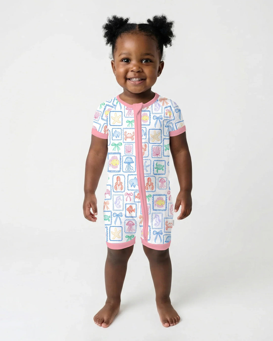 Coastal Treasures Family Matching Bamboo Shorty Zippy