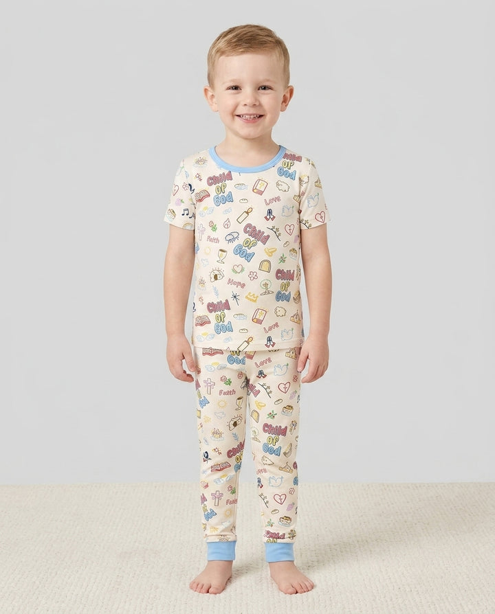 Zweiteiliges, kurzärmliges Pyjama-Set mit Marienkäfern