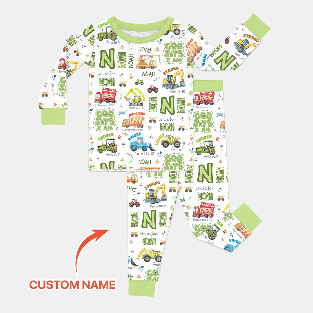 Zweiteiliges Langarm-Pyjama-Set mit Sommerfrüchten