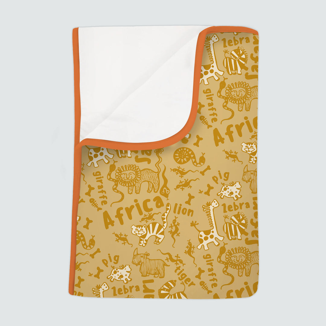 Handdrawn African Animals Toddler Blanket