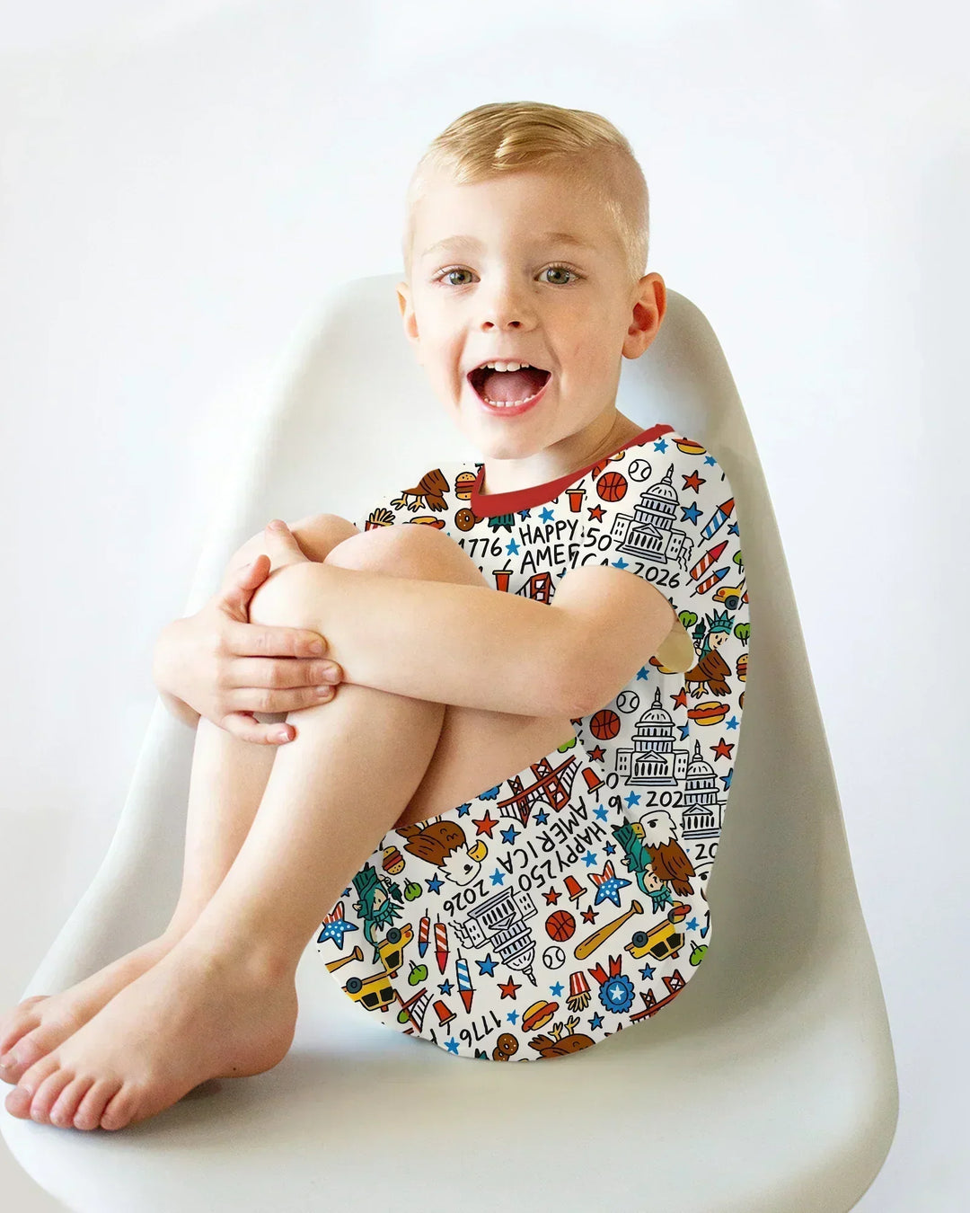 Doodle America 250th Anniversary Family Two Piece Short Sleeve Shorts Pajama Set