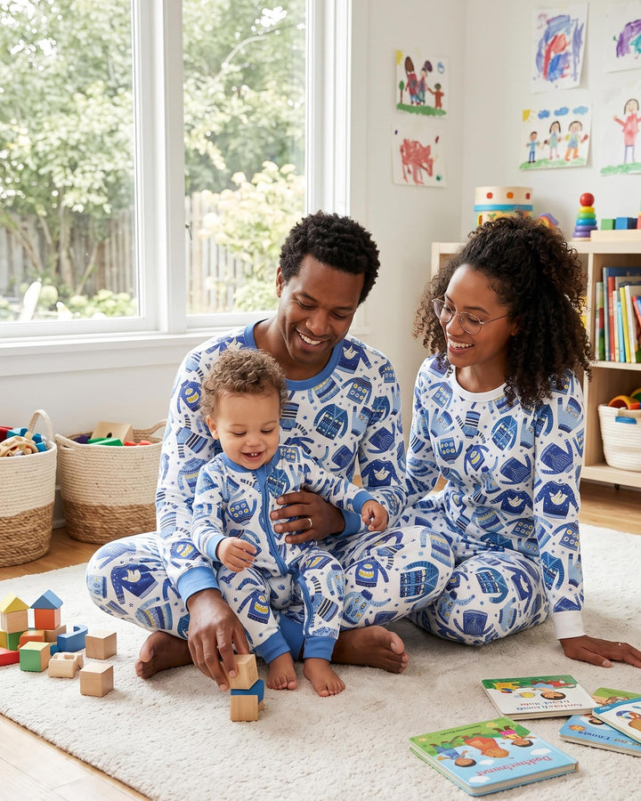 Cute Hanukkah Jumpers Bamboo Two Piece Long Sleeve Pajama Set