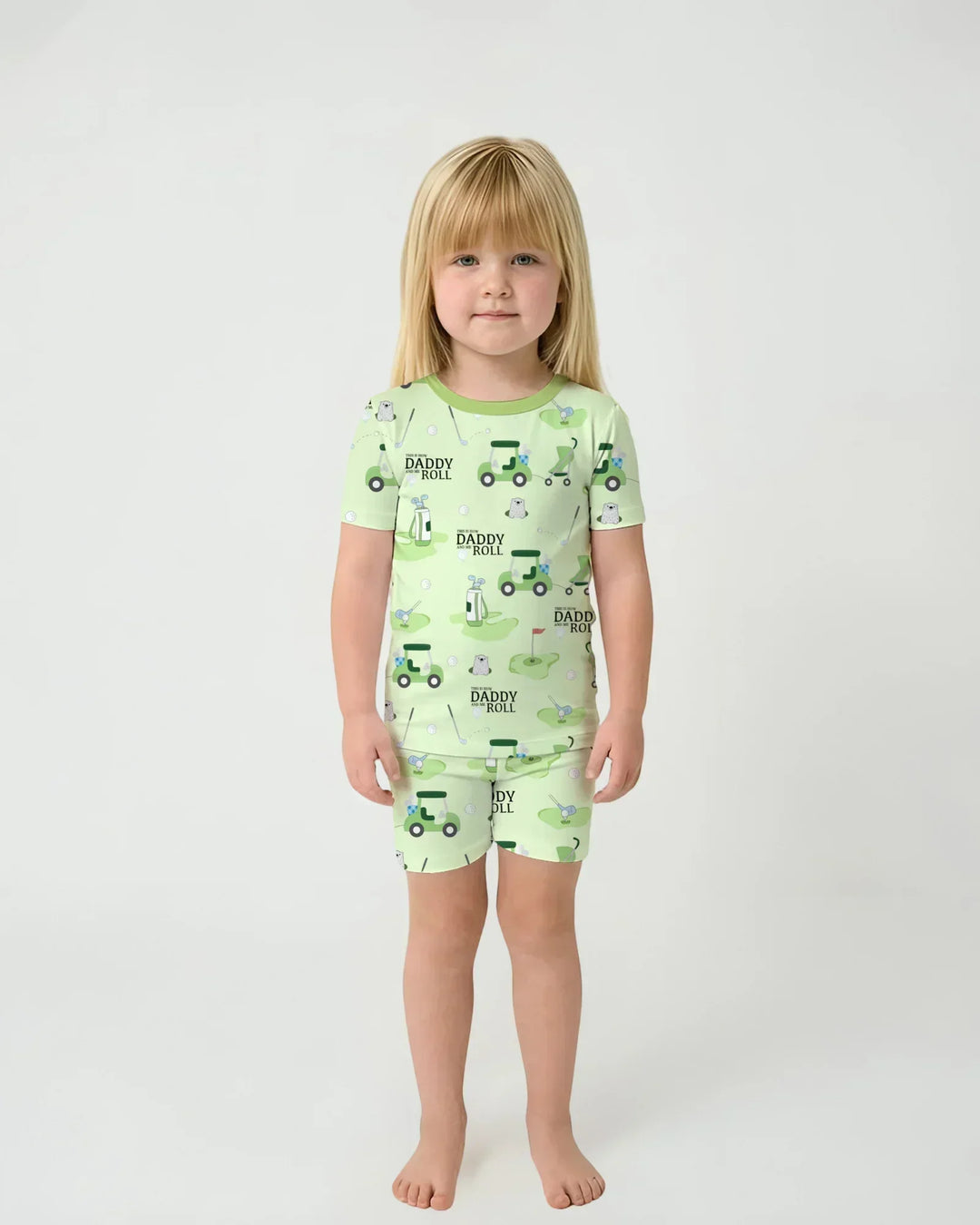 Daddy Golf Team Two Piece Short Sleeve Shorts Pajama Set