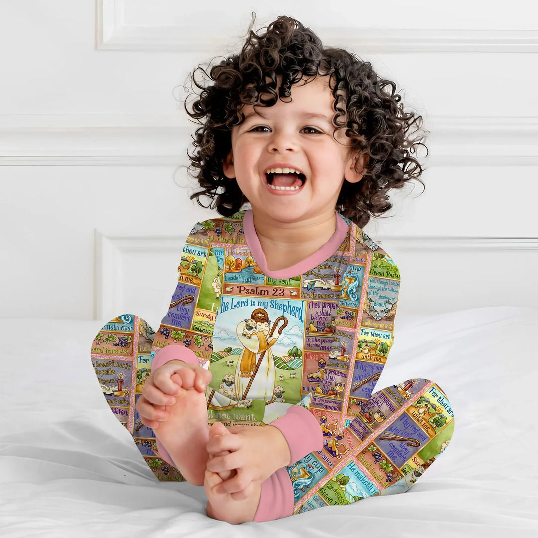 Zweiteiliges Langarm-Pyjama-Set mit Sommerfrüchten