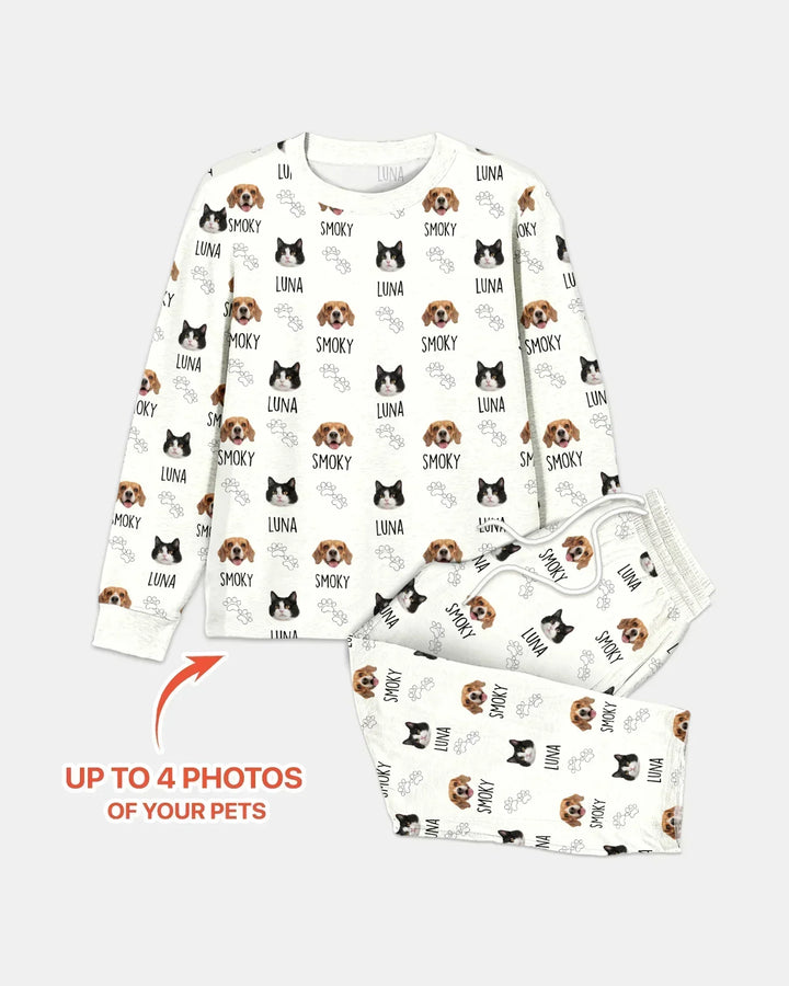 Custom Name and Pet Photos Men's Pajama Set