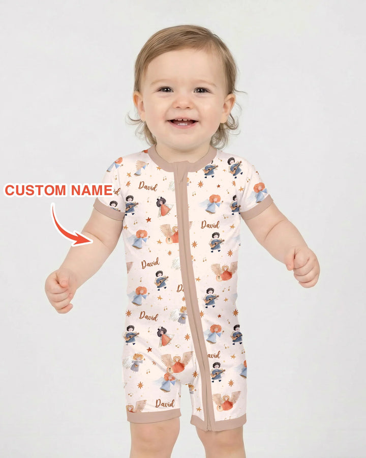 Guardian Angels Custom Name Bamboo Shorty Zippy