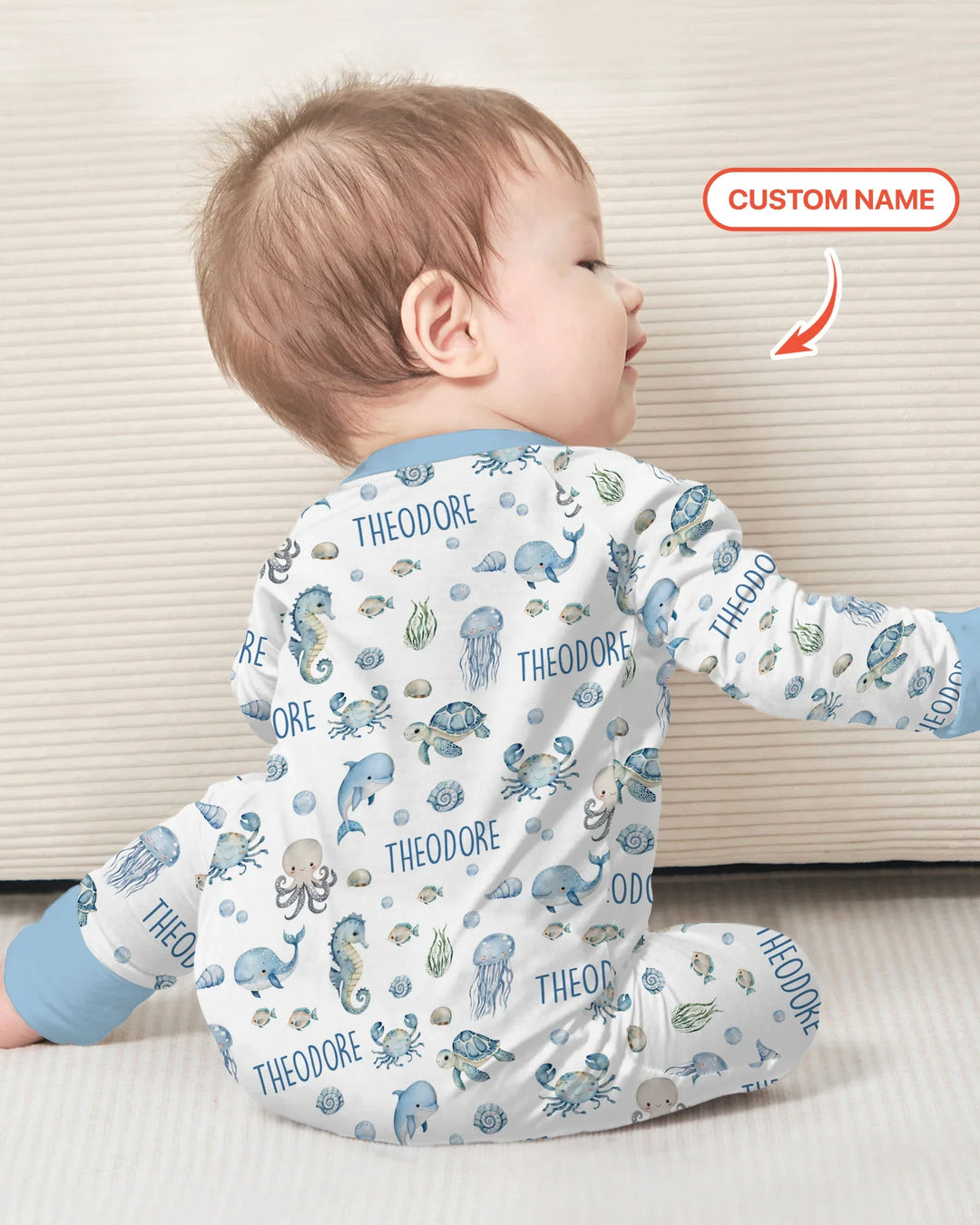 Custom Name Ocean Friends  Bamboo Convertible Zippy