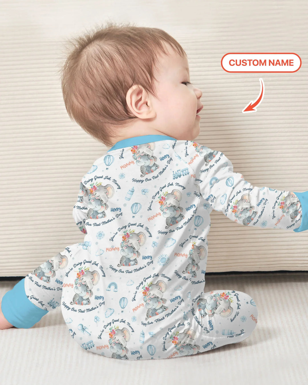 Gerippte Babykleidung mit individuellem Foto - Weich &amp; Skizzenhaft