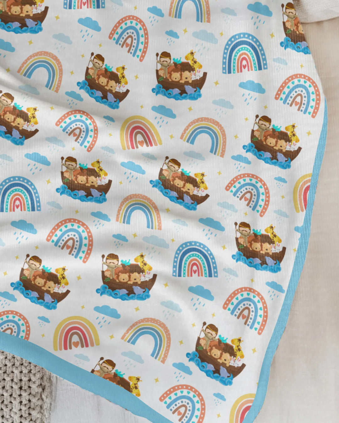Noah’s Ark & God’s Rainbow Promise Blanket