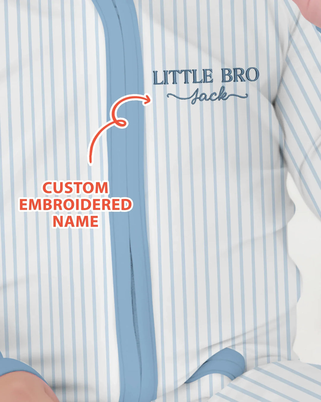Custom Embroidered Name Little Bro Bamboo Convertible Zippy