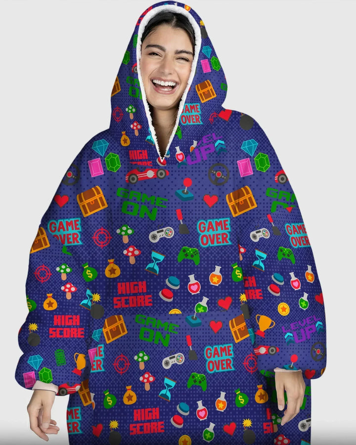Gamer Mode On Family Matching Bamboo Blanket Hoodie