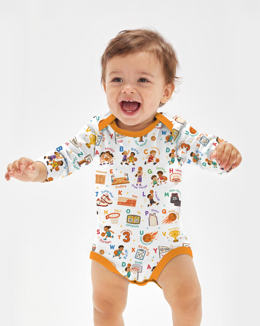 Basketball Alphabet Bamboo Bodysuit