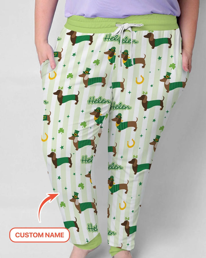 Lucky Dachshunds St. Patrick's Day Family Matching Women Pajama Set