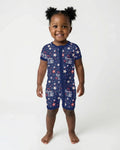 My First 4th of July Star Striped  Bamboo Shorty Zippy