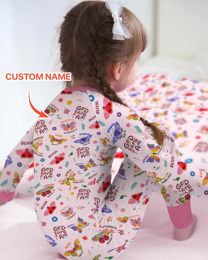 Custom Name God says I am Butterfly Convertible Zippy